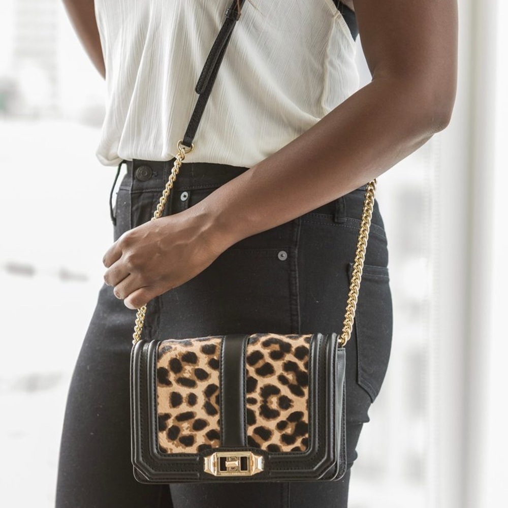 Rebecca Minkoff Love Leopard Calf Hair Crossbody Bag NWOT - Picture 13 of 13